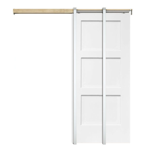 Calhome 80'' Hollow Paneled Painted Sliding Closet Doors Wayfair